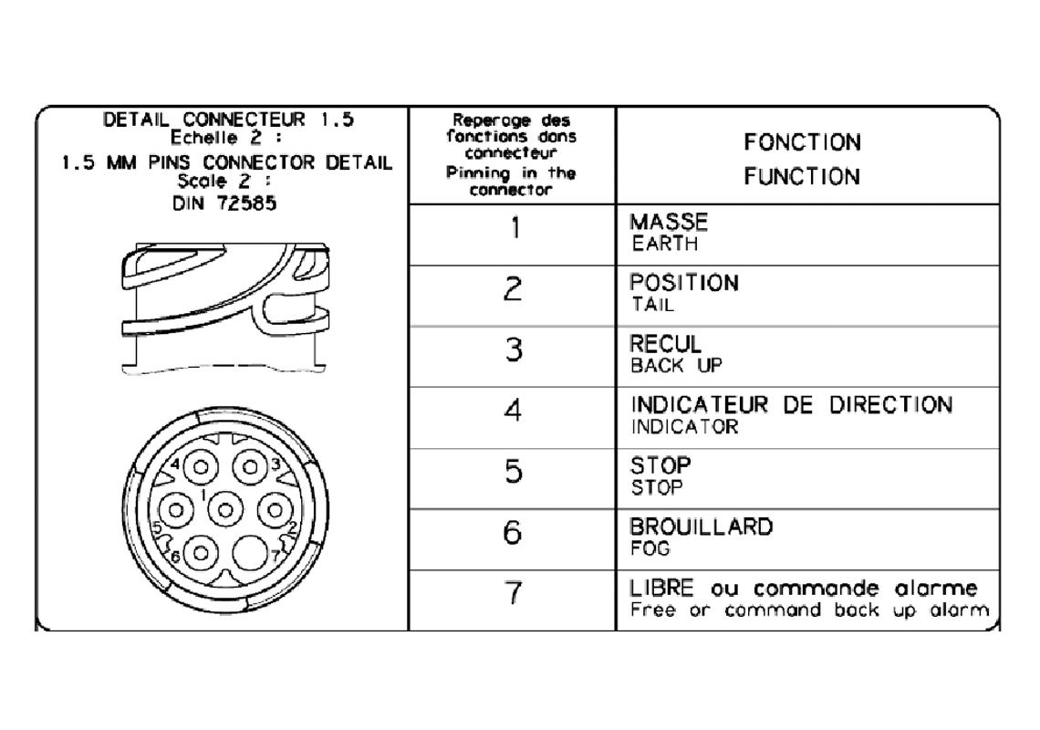 Fanale posteriore Sinistro, Luce targa, connettore laterale AMP 1.5